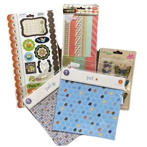 Bundle Lot of 5 Scrapbook or Journaling Stickers and Accessories